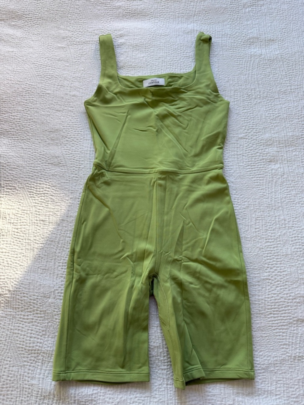 Babaton Light Lime Green Sleeveless Short-Length Jumpsuit